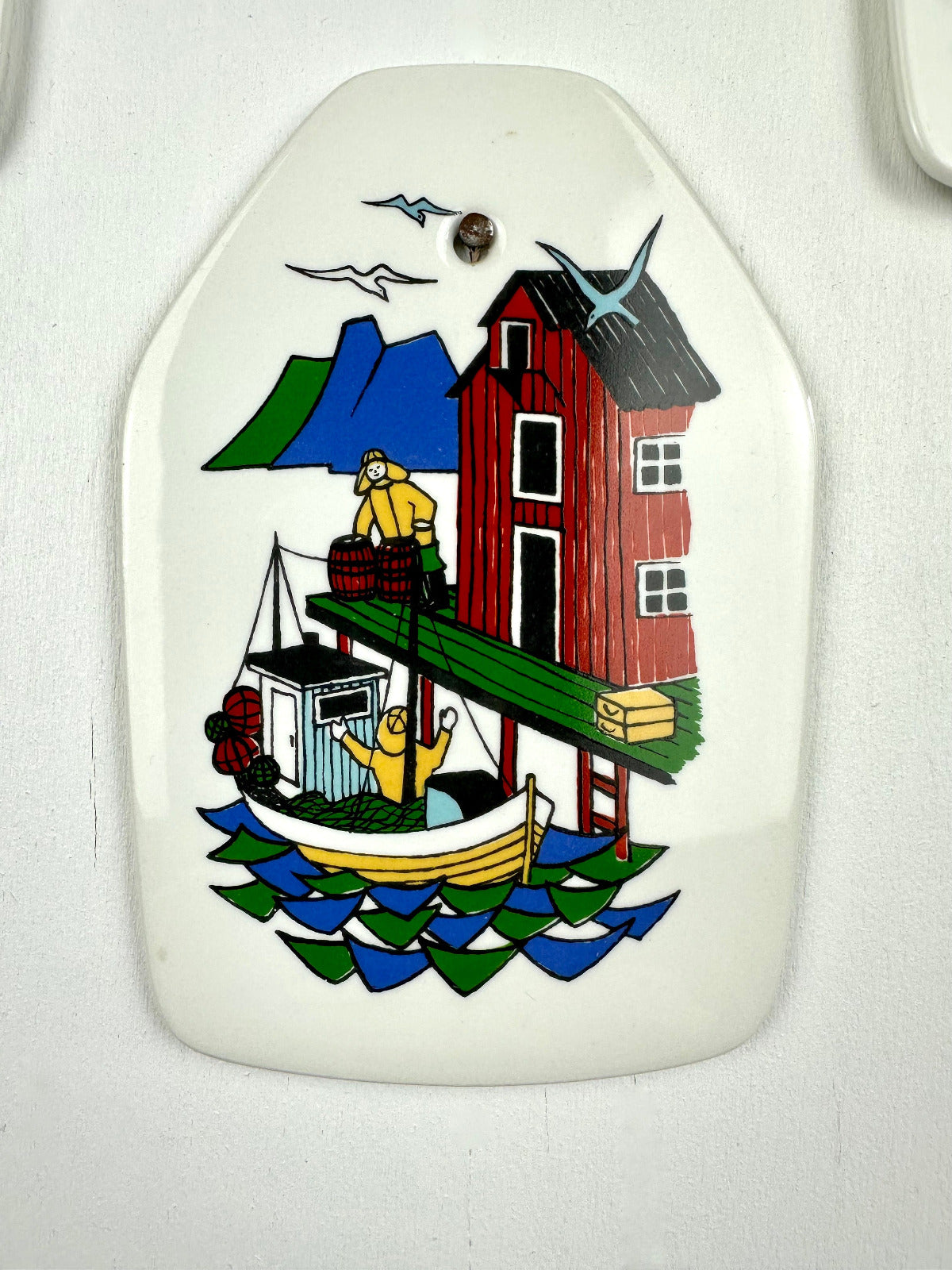 Mid Century Porzellan Wandbilder, Norwegen 1950