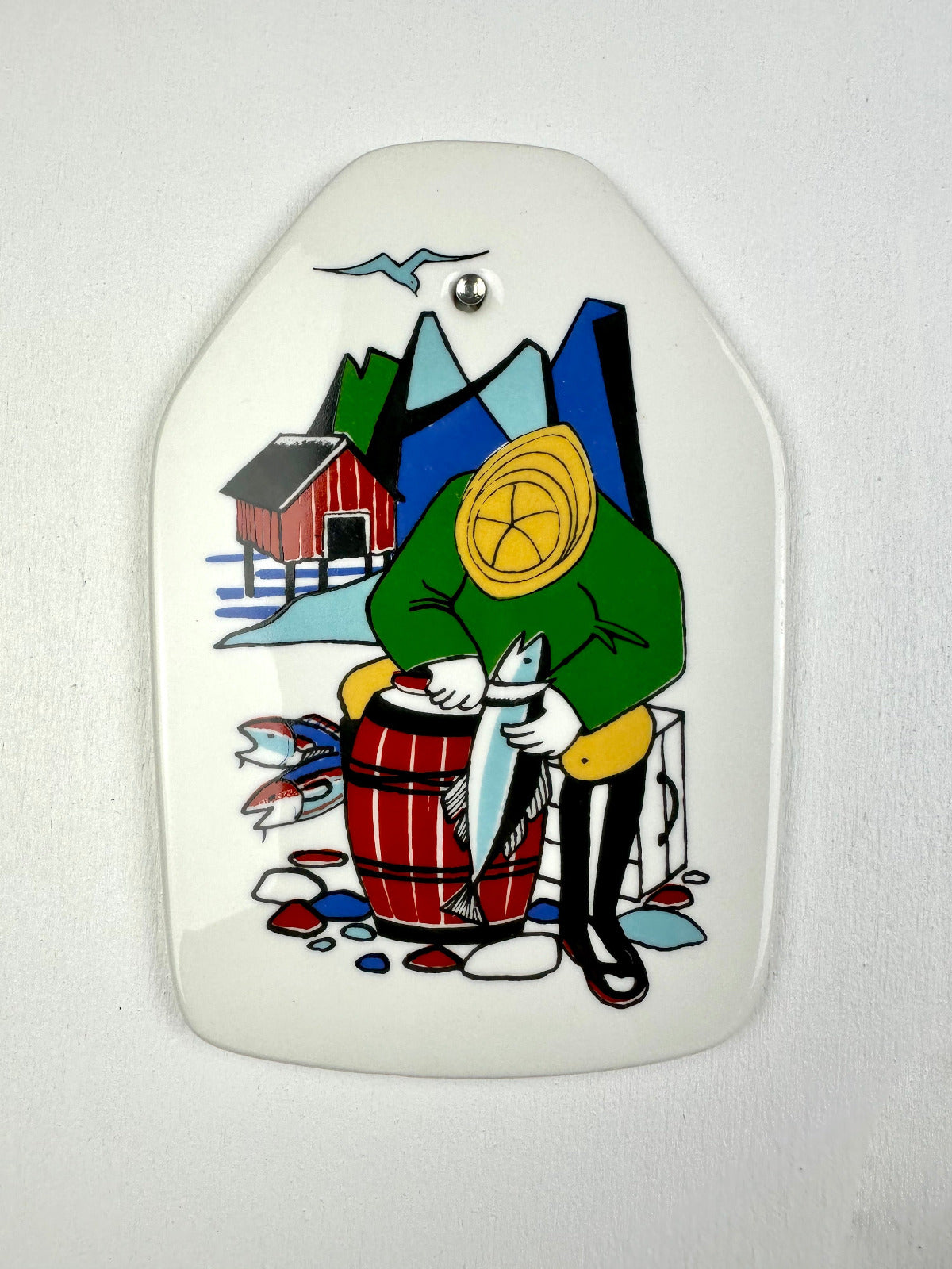 Mid Century Porzellan Wandbilder, Norwegen 1950